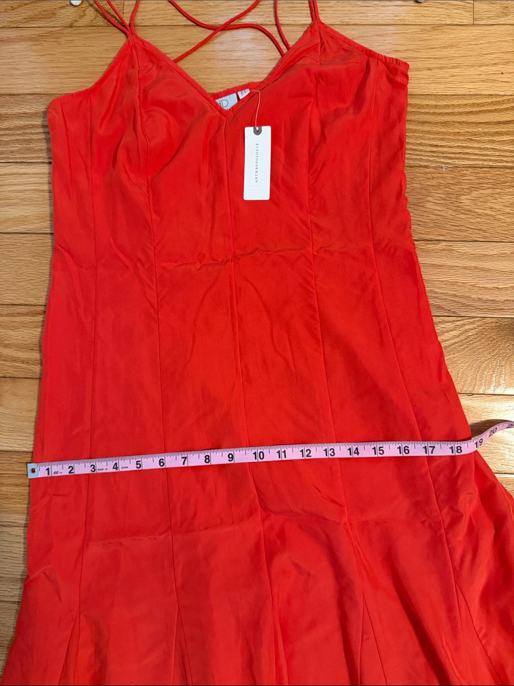 Anthropologie- HD in Paris Vibrant Coral Strappy Maxi Dress - Picture 5 of 13